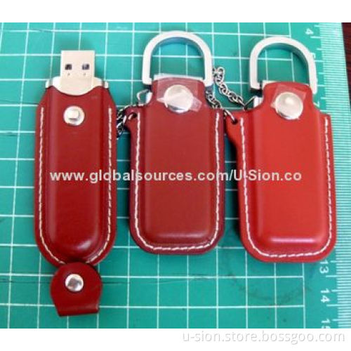Leather USB Flash Drives with Bootable Function, USB3.0, Supports USB 1.1 and 2.0 Interfaces